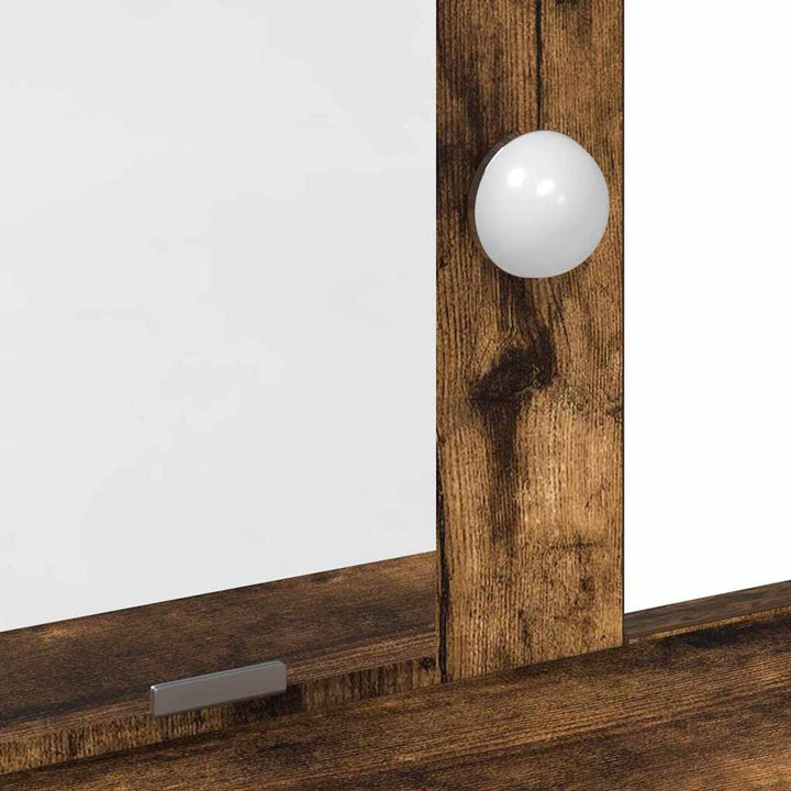 Klædeskab med spejllys Brun 79 x 41 x 140 cm Konstrueret træ