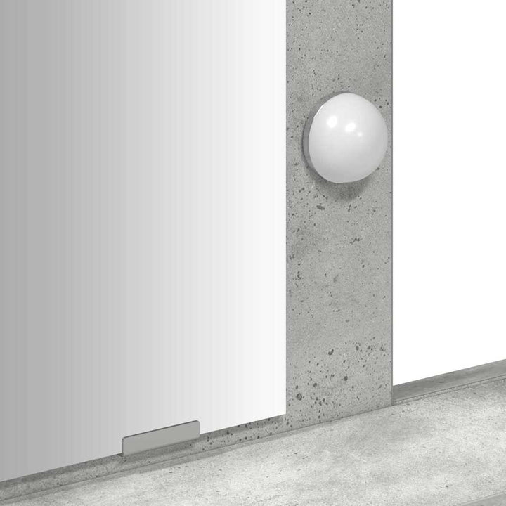 Klædeskab med spejllys Grå 100 x 41 x 140 cm Konstrueret træ