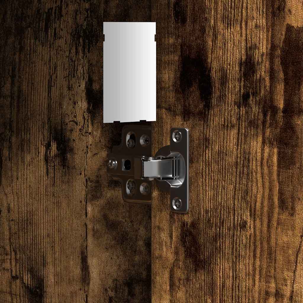 Klædeskab med spejllys Brun 102 x 33 x 135 cm Konstrueret træ