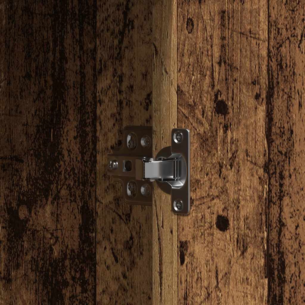 Klædeskab med spejllys Brun 102 x 33 x 135 cm Konstrueret træ