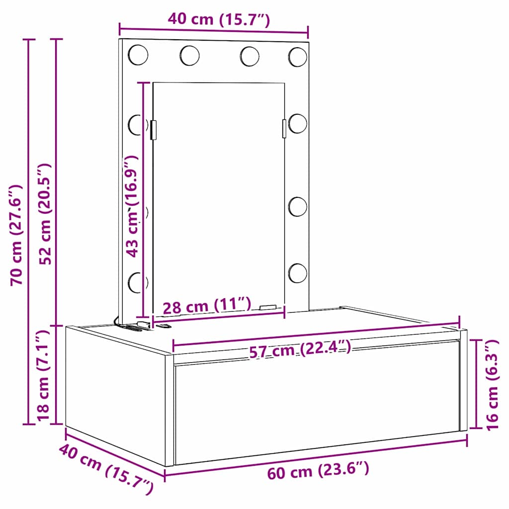 Klædeskab Grå 60 x 40 x 70 cm Konstrueret træ