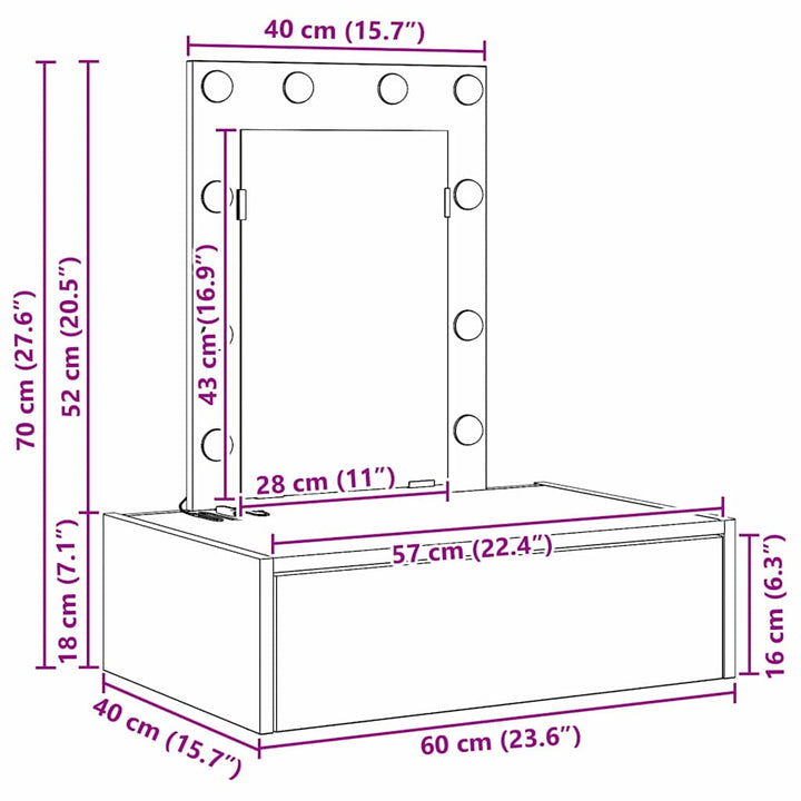 Klædeskab Grå 60 x 40 x 70 cm Konstrueret træ
