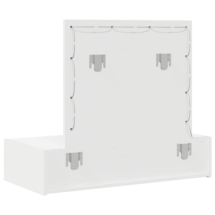 Klædeskab med spejllys Hvid 83 x 40 x 70 cm Konstrueret træ