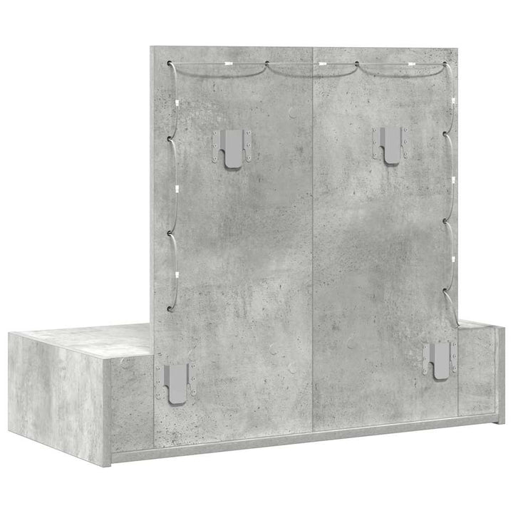 Klædeskab med spejllys Grå 83 x 40 x 70 cm Konstrueret træ