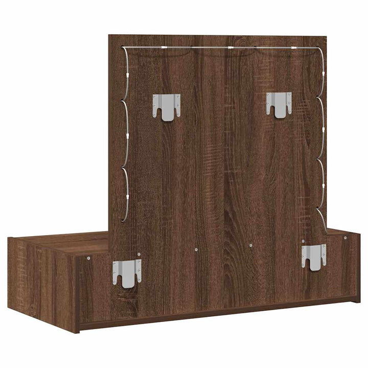 Klædeskab med spejllys Brun 83 x 40 x 70 cm Konstrueret træ
