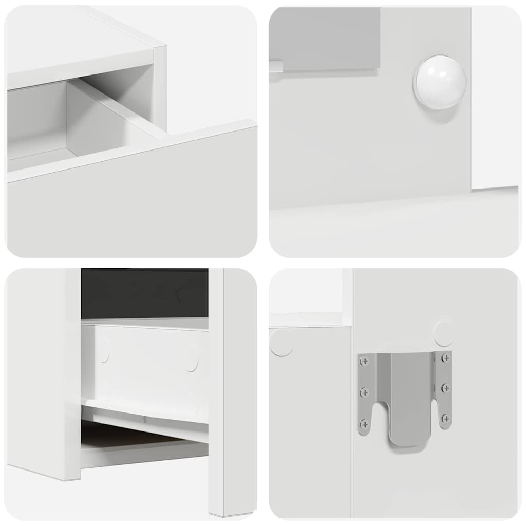 Klædeskab Hvid 100 x 40 x 70 cm Konstrueret træ