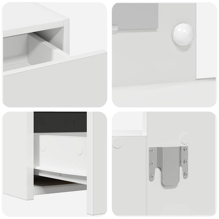 Klædeskab Hvid 100 x 40 x 70 cm Konstrueret træ