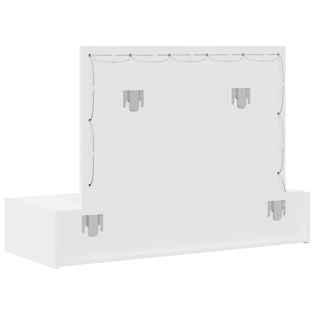 Klædeskab med spejllys Hvid 100 x 40 x 70 cm Konstrueret træ