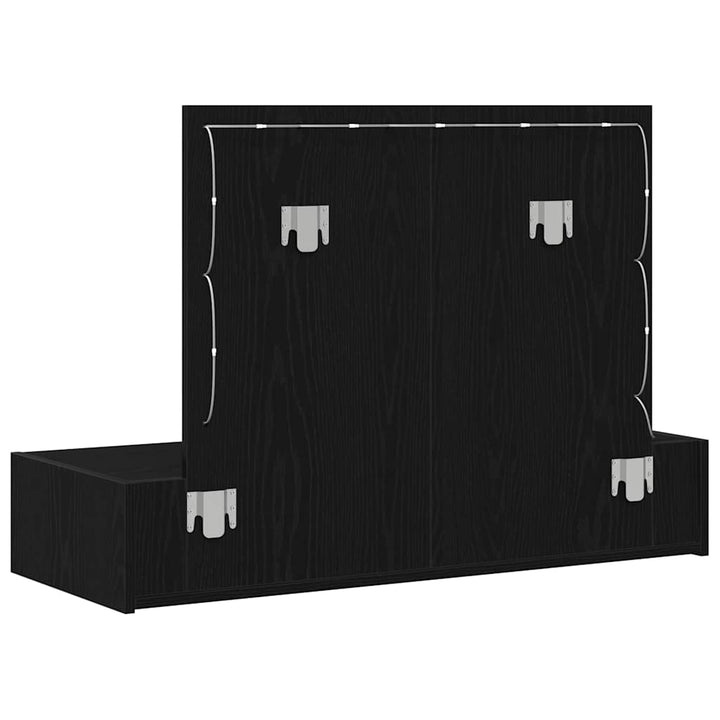 Klædeskab med spejllys Sort 100 x 40 x 70 cm Konstrueret træ