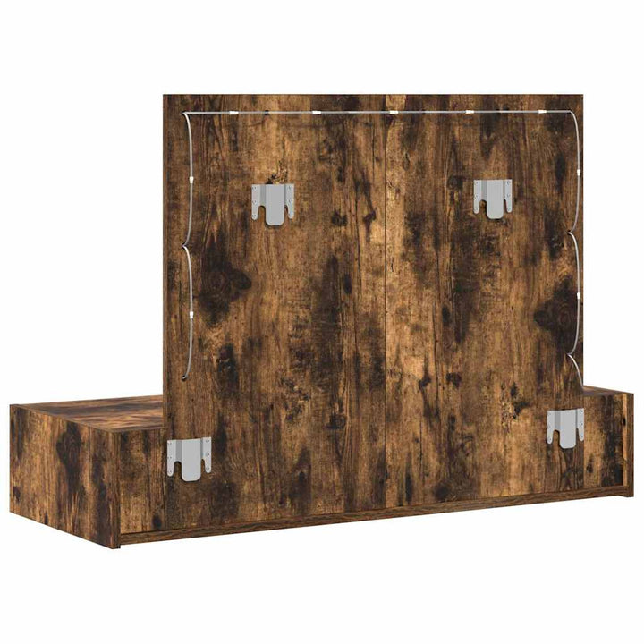 Klædeskab med spejllys Brun 100 x 40 x 70 cm Konstrueret træ