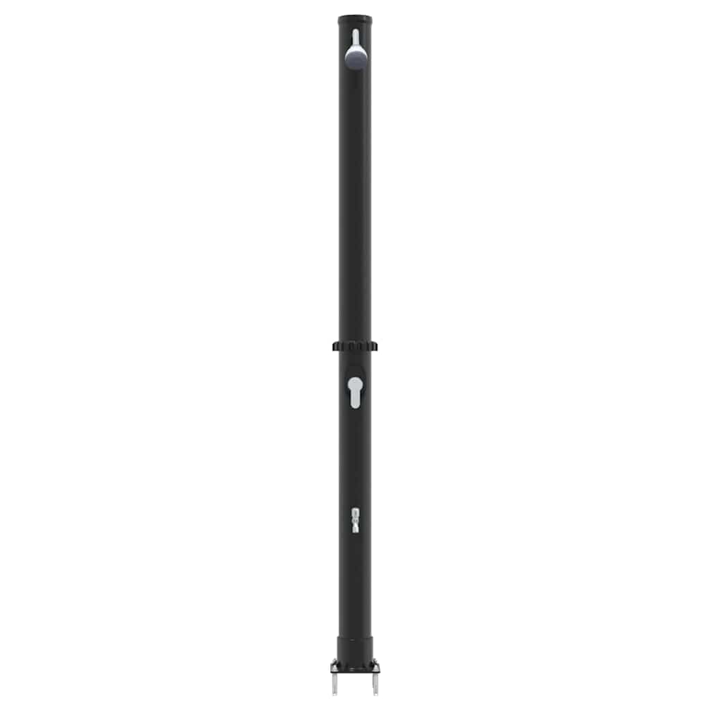 Udendørs Solbruser Sort 217 cm PVC og Aluminium