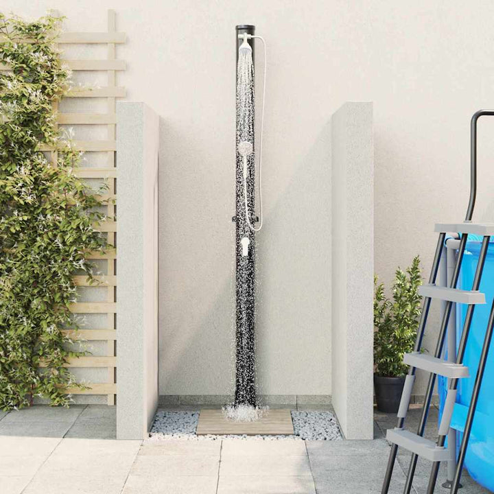 Udendørs Solbruser 20 l PVC og Aluminium Sort