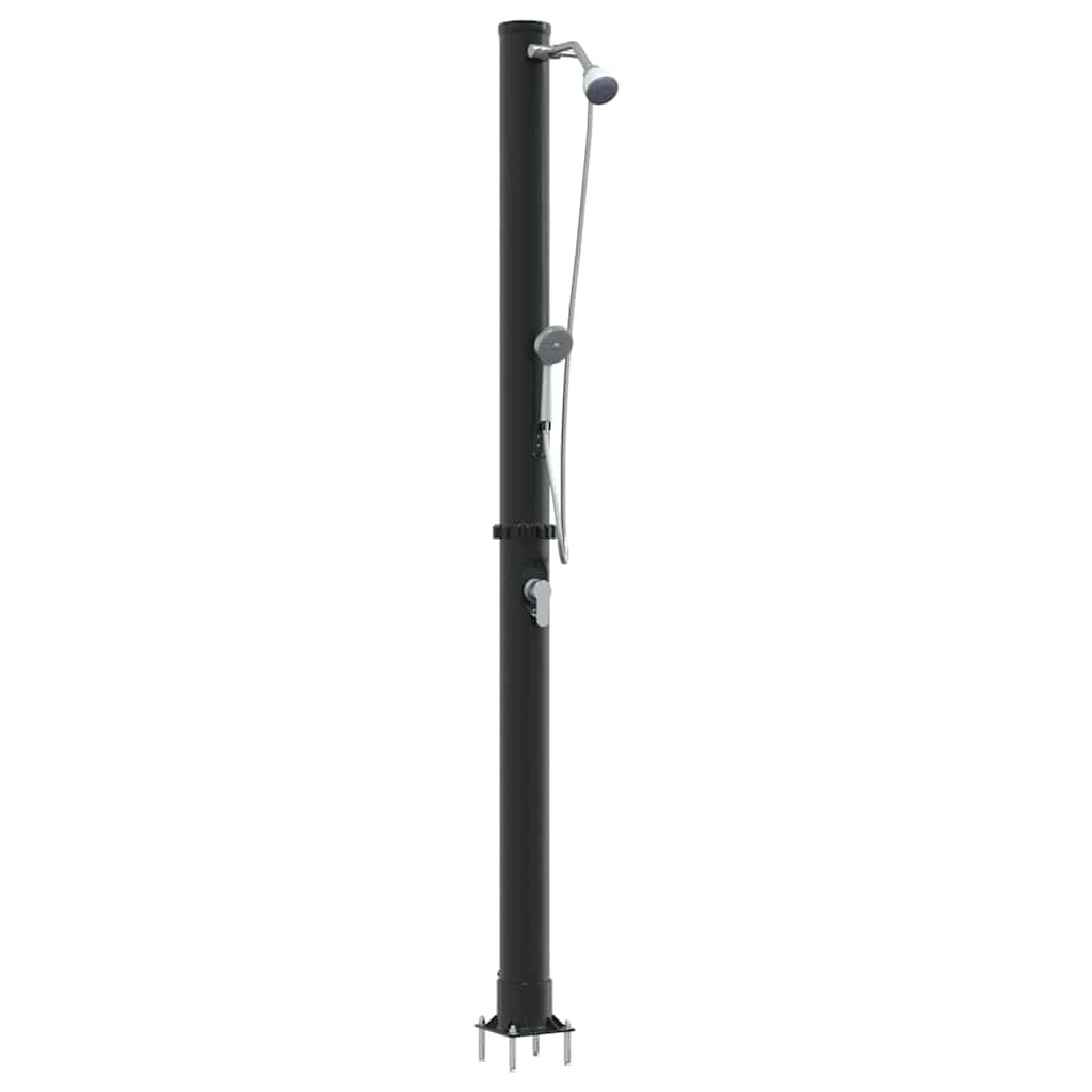 Udendørs Solbruser Sort 217 cm PVC og Aluminium