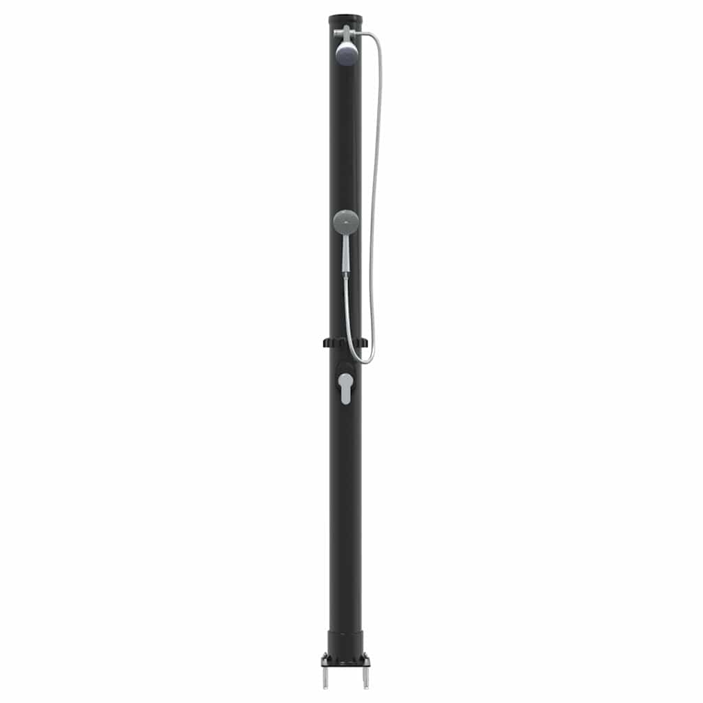Udendørs Solbruser Sort 217 cm PVC og Aluminium