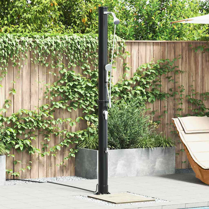 Udendørs Solbruser 20 l PVC og Aluminium Sort