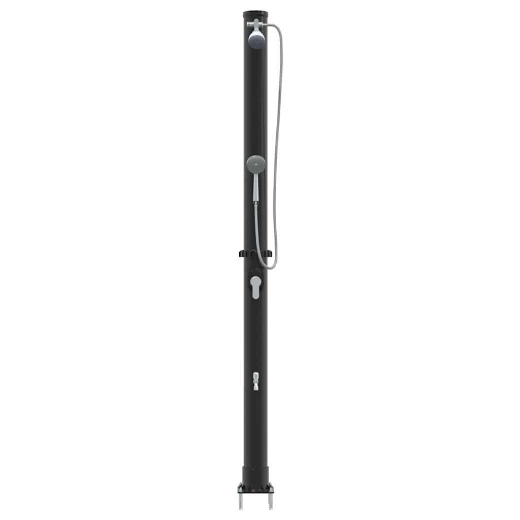 Udendørs Solbruser Sort 217 cm PVC og Aluminium