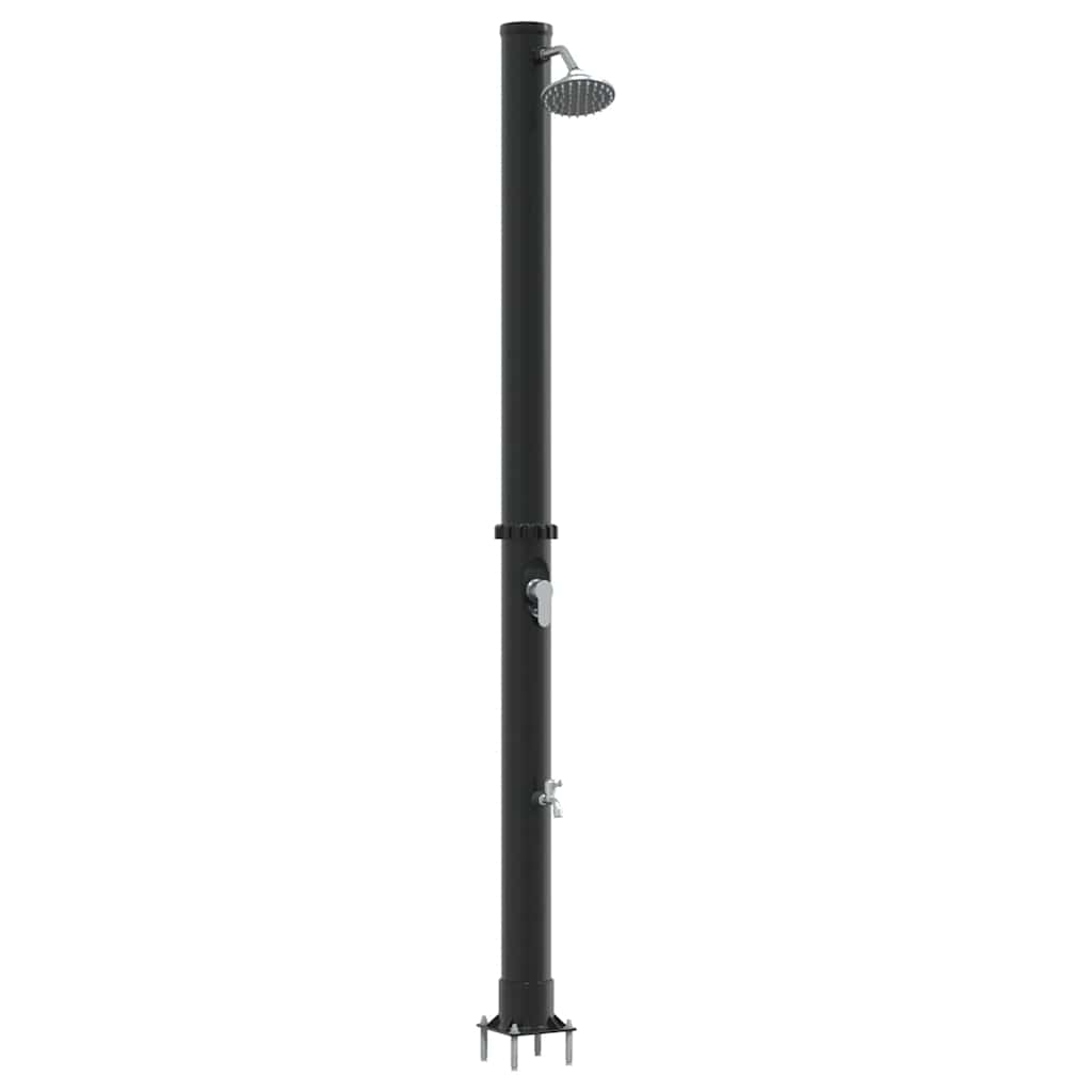 Udendørs Solbruser Sort 217 cm PVC og Aluminium
