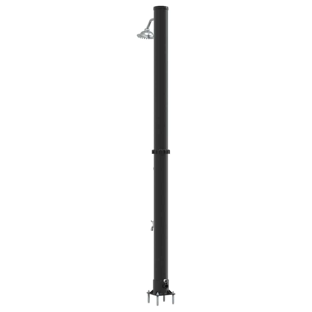 Udendørs Solbruser Sort 217 cm PVC og Aluminium