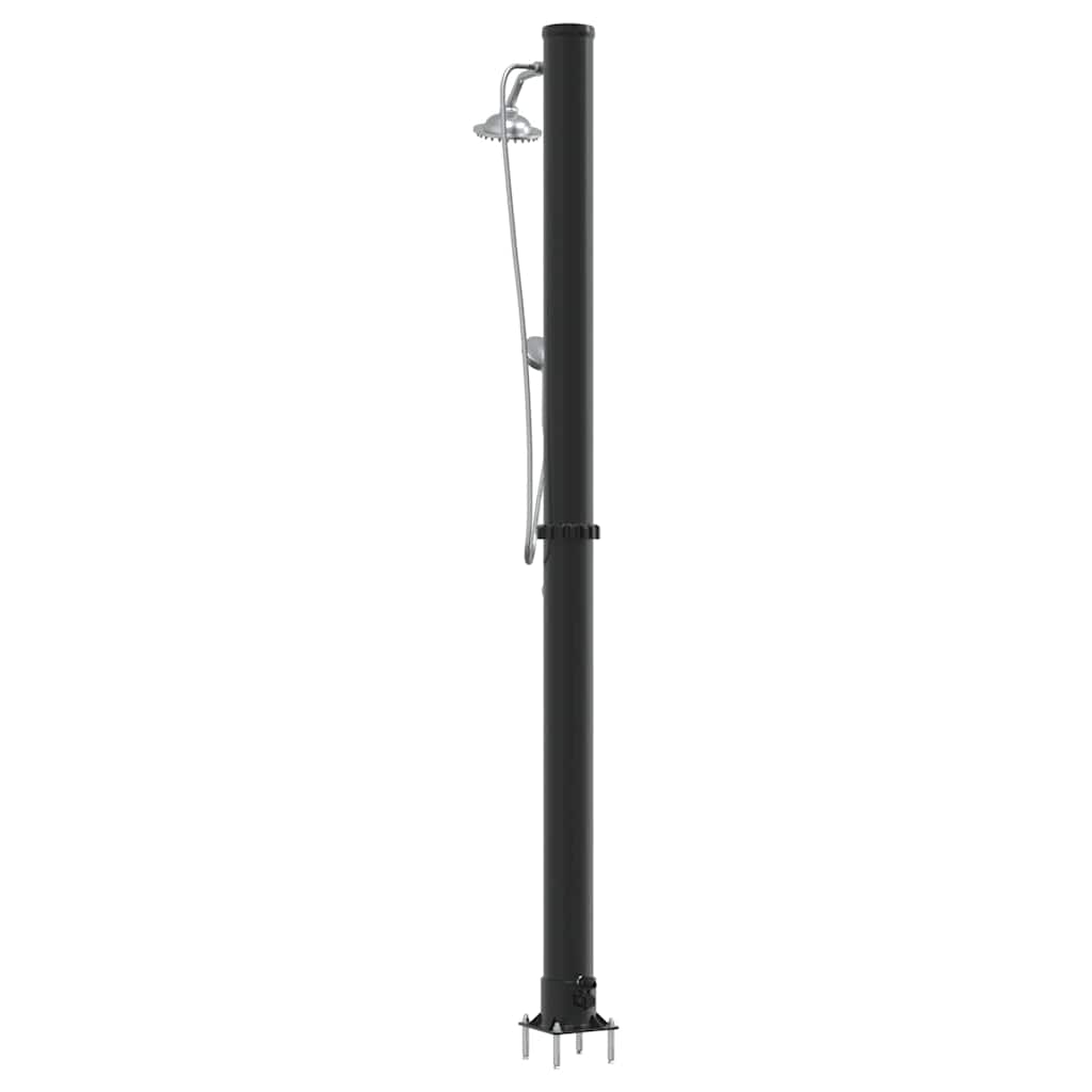 Udendørs Solbruser Sort 217 cm PVC og Aluminium