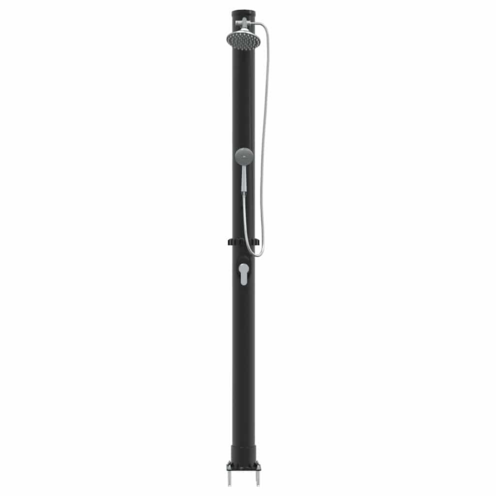 Udendørs Solbruser Sort 217 cm PVC og Aluminium
