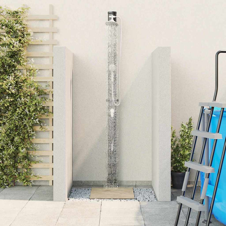 Udendørs Solbruser 20 l PVC og Aluminium Sort