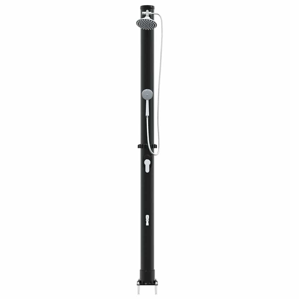 Udendørs Solbruser Sort 217 cm PVC og Aluminium