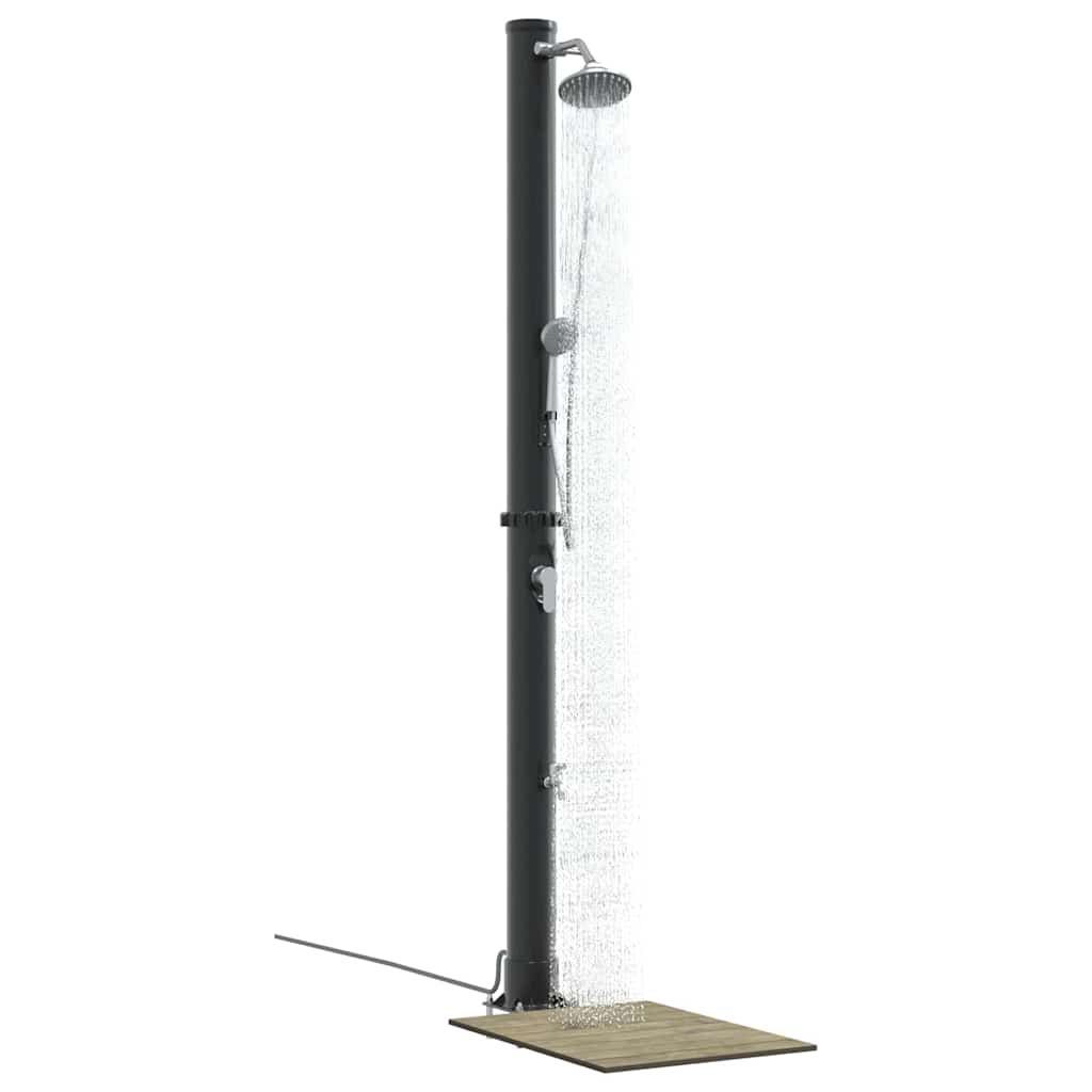 Udendørs Solbruser 20 l PVC og Aluminium Sort