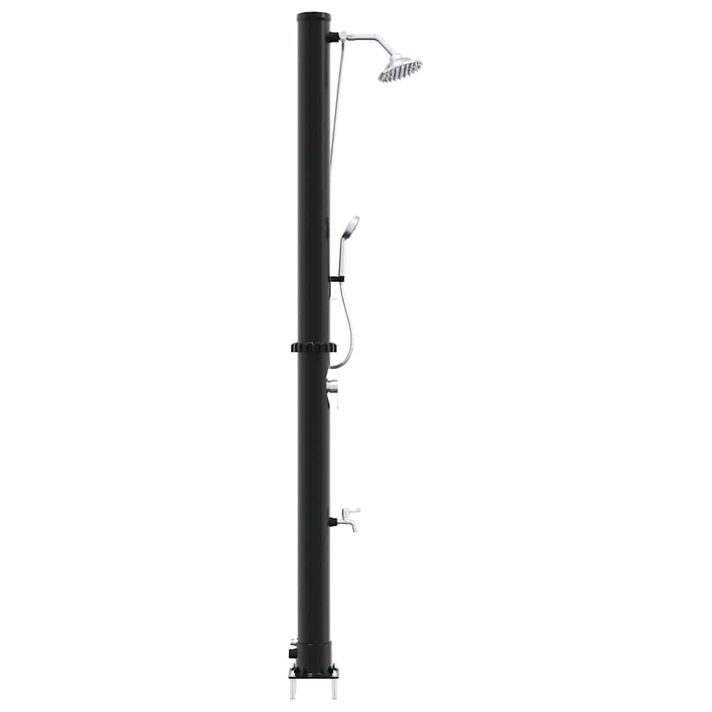 Udendørs Solbruser Sort 217 cm PVC og Aluminium