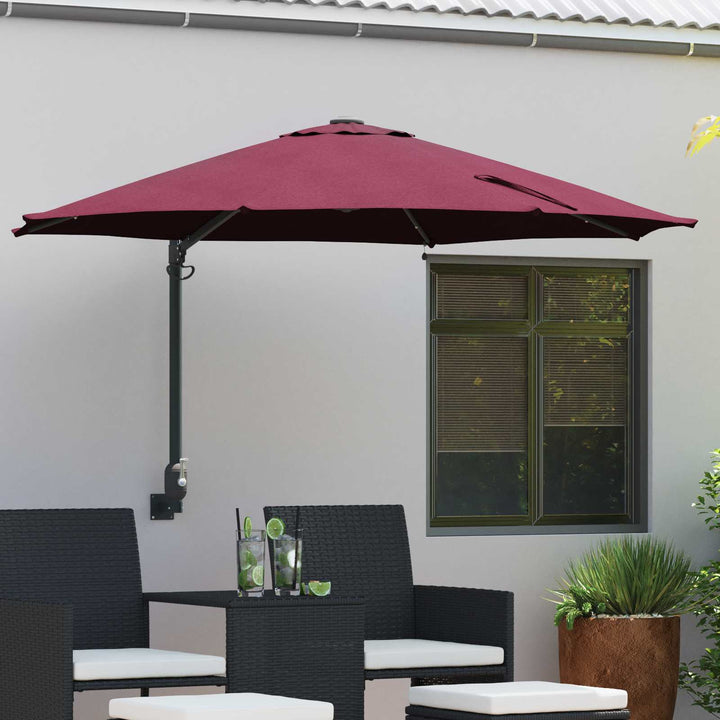Havesol Bordeaux Rød 248 x 248 x 148 cm Polyester og Stål