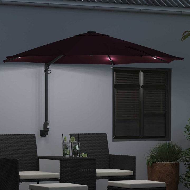 Havesol Bordeaux Rød 248 x 248 x 148 cm Polyester og Stål