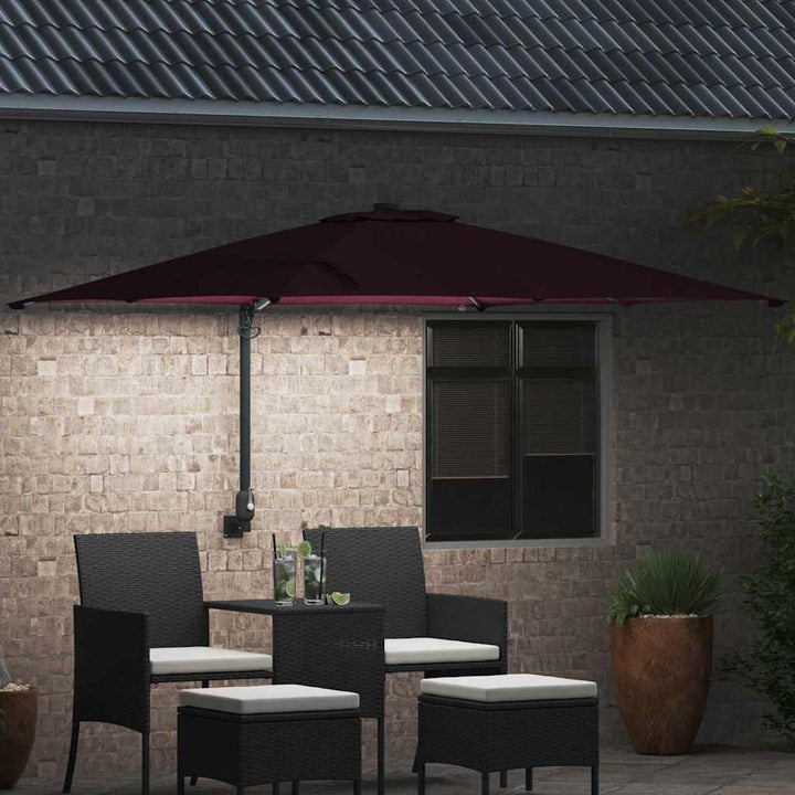 Havesol Bordeaux Rød 248,5 x 247,5 x 160 cm Polyester og Stål