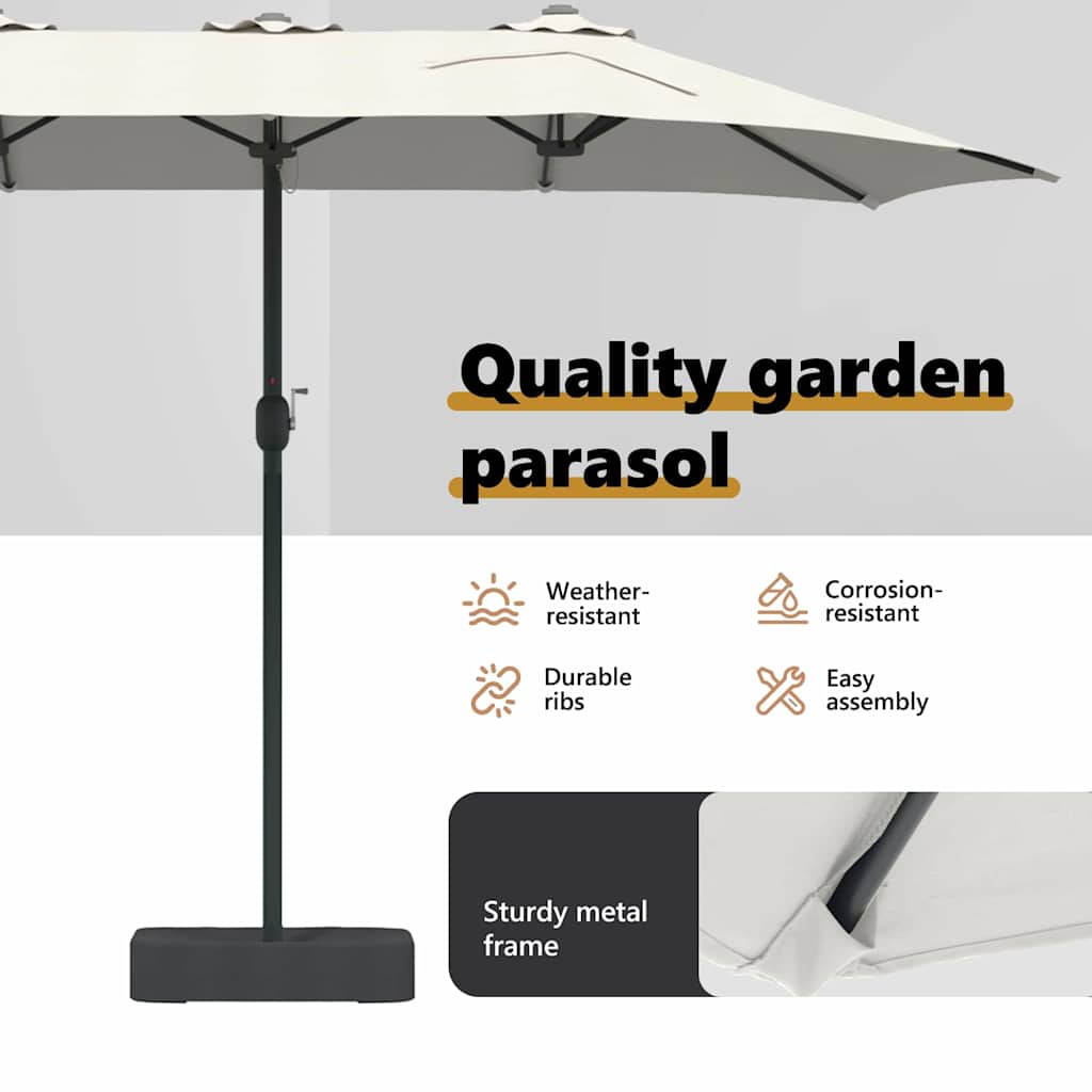 Havesol Sandfarvet 385 x 209 x 244 cm Polyester og Stål
