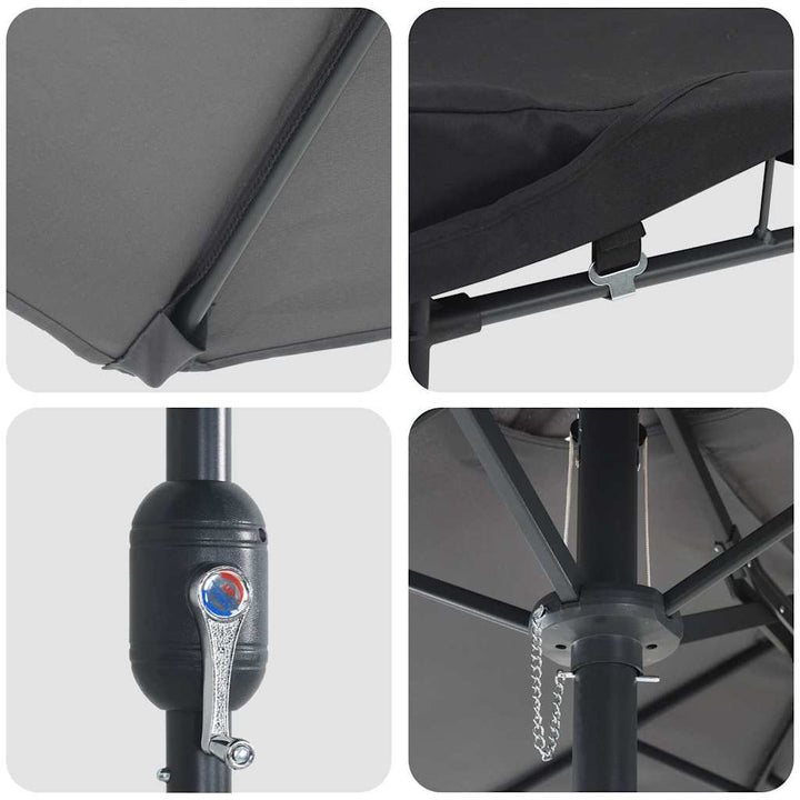 Havesol Antracit 385 x 209 x 244 cm Polyester og Stål
