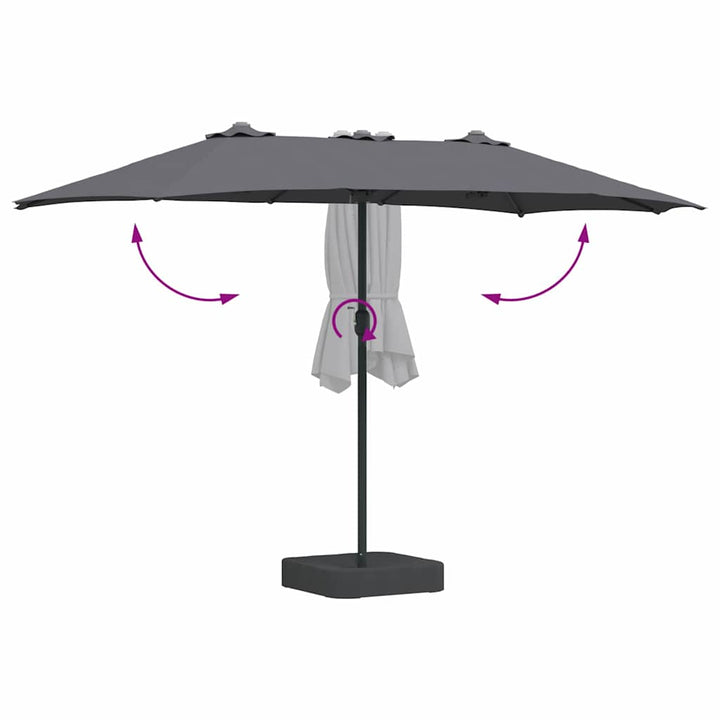 Havesol Antracit 385 x 209 x 244 cm Polyester og Stål