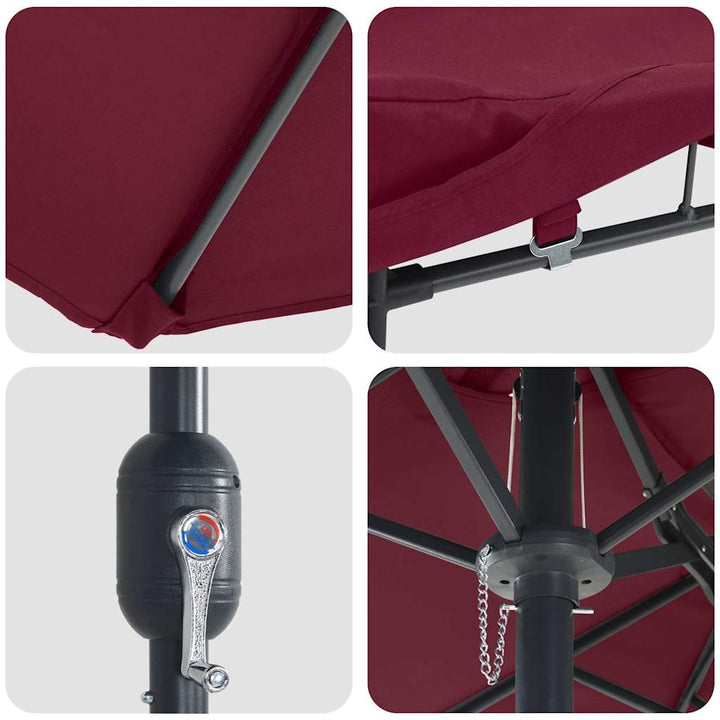 Havesol Bordeaux Rød 385 x 209 x 244 cm Polyester og Stål
