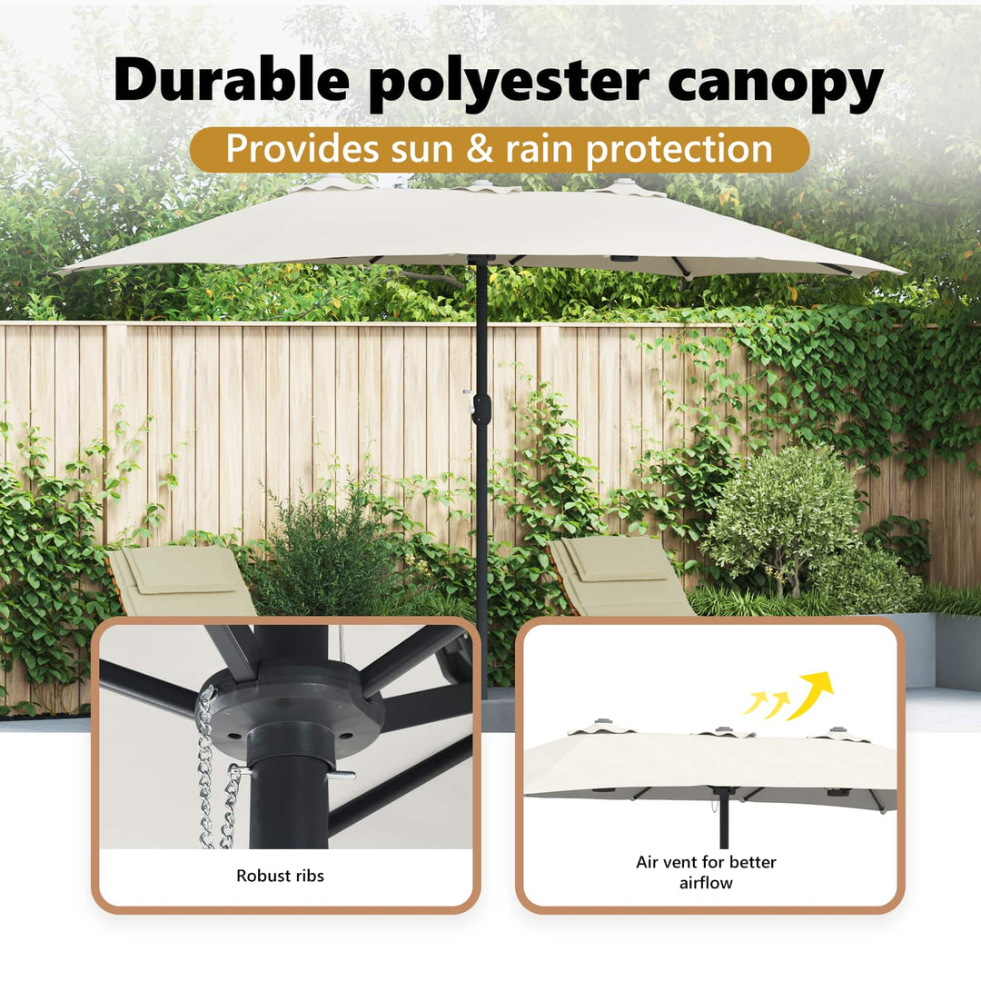 Havesol Sand og Antracit 385 x 209 x 244 cm Polyester