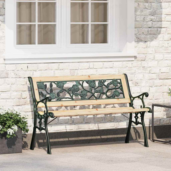 Havebænk med pude Brun 116 x 54 x 73 cm træ