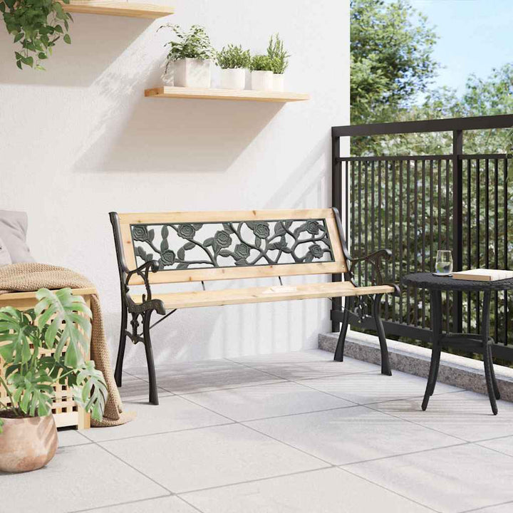 Havebænk med pude Brun 116 x 54 x 73 cm træ