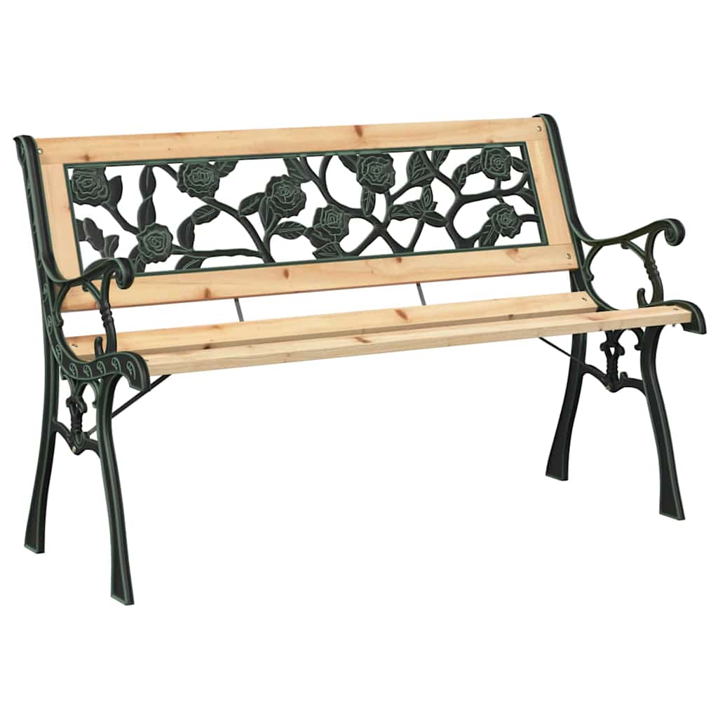 Havebænk med pude Brun 116 x 54 x 73 cm træ