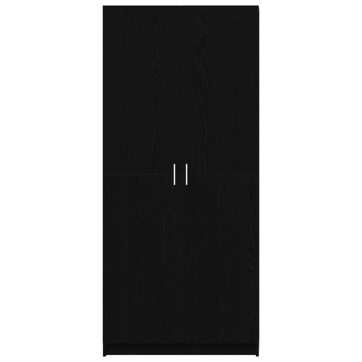 Garderobeskab Sort eg 80 x 50,5 x 180 cm Konstrueret træ