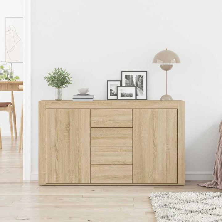 Sideboard med skuffe Sonoma eg 120 x 36 x 69 cm Konstrueret træ