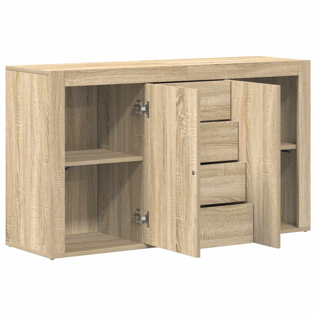 Sideboard med skuffe Sonoma eg 120 x 36 x 69 cm Konstrueret træ