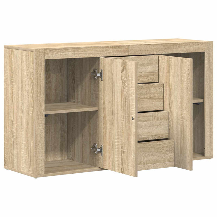 Sideboard med skuffe Sonoma eg 120 x 36 x 69 cm Konstrueret træ