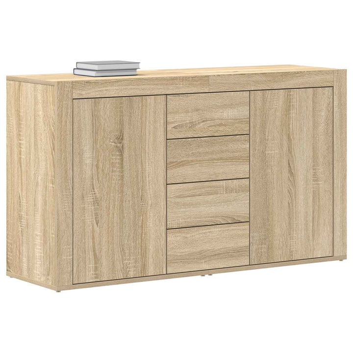 Sideboard med skuffe Sonoma eg 120 x 36 x 69 cm Konstrueret træ