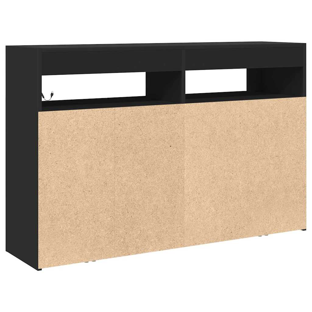 Sideboard Sort 116 x 30 x 75 cm Konstrueret træ
