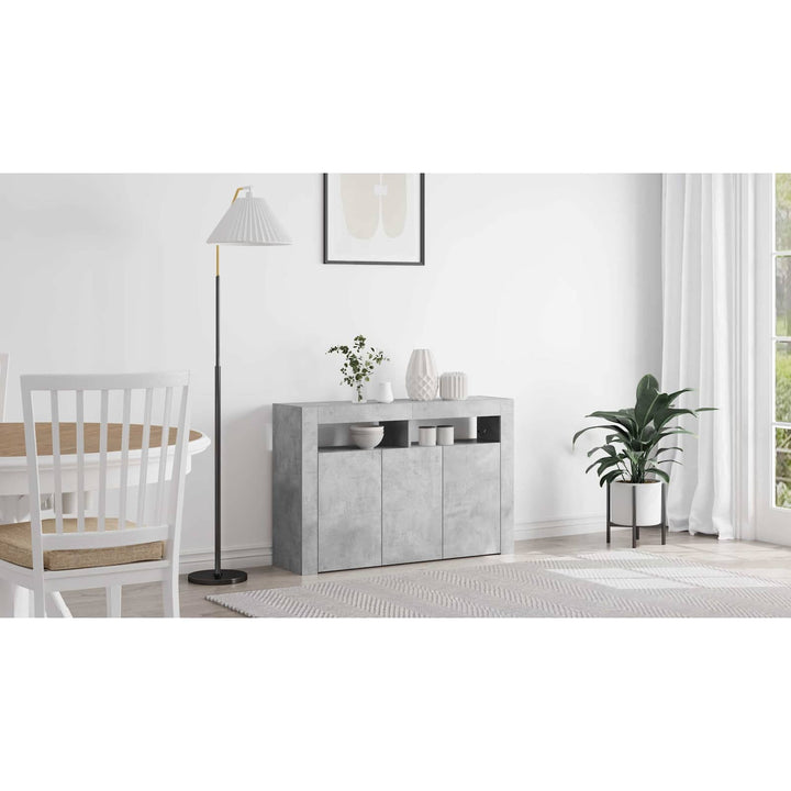 Sideboard Beton Grå 116 x 30 x 75 cm Konstrueret træ