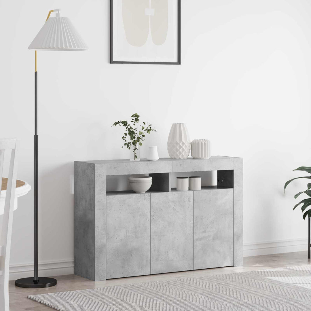 Sideboard Beton Grå 116 x 30 x 75 cm Konstrueret træ