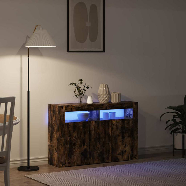 Sideboard Røget eg 116 x 30 x 75 cm Konstrueret træ