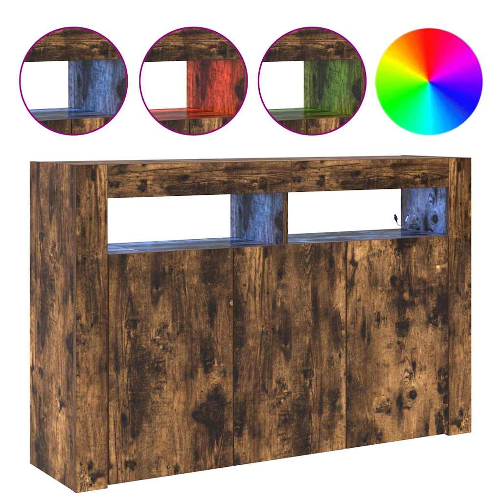 Sideboard Røget eg 116 x 30 x 75 cm Konstrueret træ