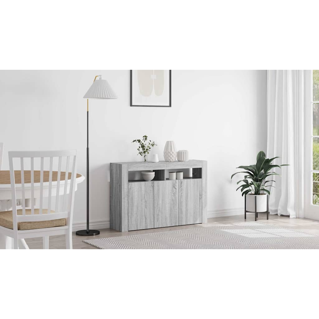 Sideboard Grå Sonoma 116 x 30 x 75 cm Konstrueret træ